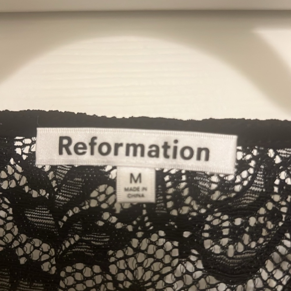 Reformation Black Lace Long Sleeve Top Adriano - Picture 3 of 7